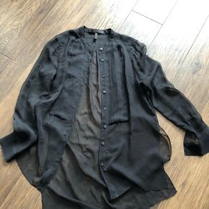 BCBGMaxazaria sheer polyester blouse